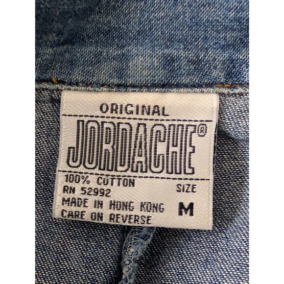 Vtg Jordache Denim Jacket | 80s Zip Front Trucker | Medium Wash - Picture 9 of 10
